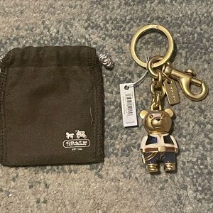 Coach Gold and Black Bear Keychain